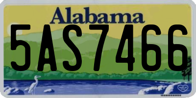 AL license plate 5AS7466