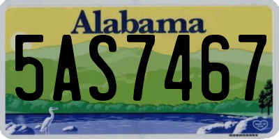 AL license plate 5AS7467