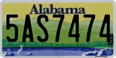 AL license plate 5AS7474