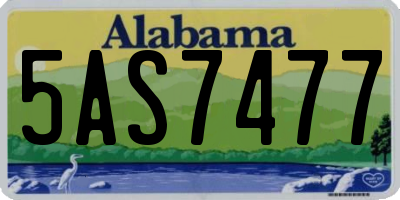 AL license plate 5AS7477