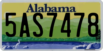 AL license plate 5AS7478