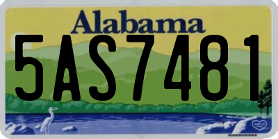 AL license plate 5AS7481