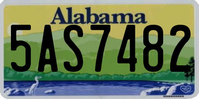 AL license plate 5AS7482