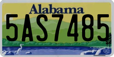 AL license plate 5AS7485