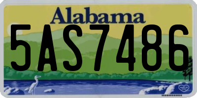AL license plate 5AS7486