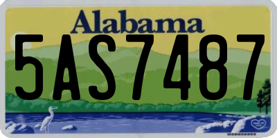 AL license plate 5AS7487