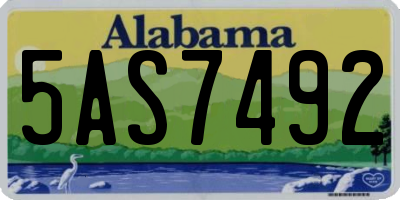 AL license plate 5AS7492