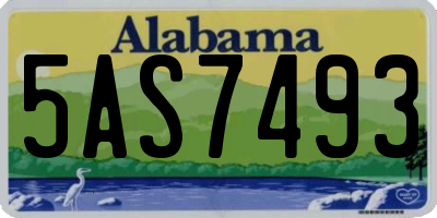AL license plate 5AS7493