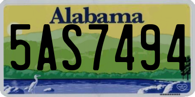 AL license plate 5AS7494