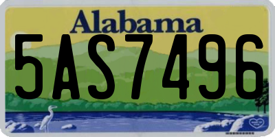 AL license plate 5AS7496