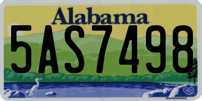 AL license plate 5AS7498