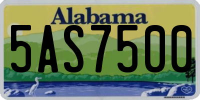 AL license plate 5AS7500