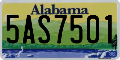 AL license plate 5AS7501