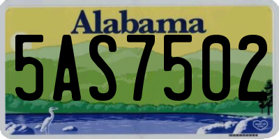 AL license plate 5AS7502