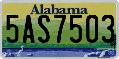 AL license plate 5AS7503