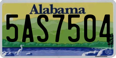 AL license plate 5AS7504