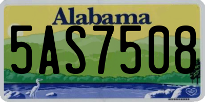 AL license plate 5AS7508