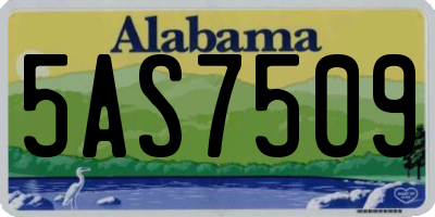 AL license plate 5AS7509