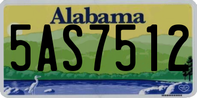 AL license plate 5AS7512