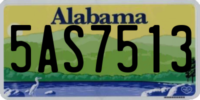 AL license plate 5AS7513