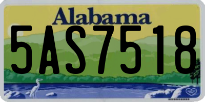 AL license plate 5AS7518