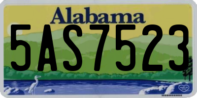AL license plate 5AS7523