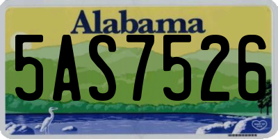 AL license plate 5AS7526