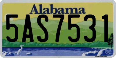 AL license plate 5AS7531