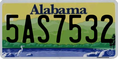 AL license plate 5AS7532