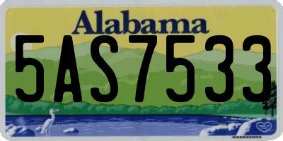AL license plate 5AS7533