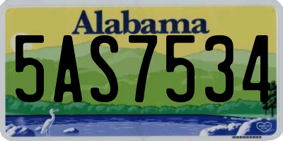 AL license plate 5AS7534