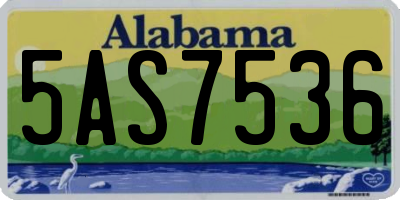 AL license plate 5AS7536