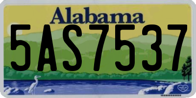 AL license plate 5AS7537