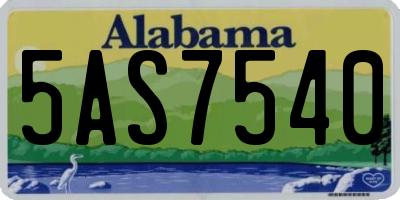 AL license plate 5AS7540