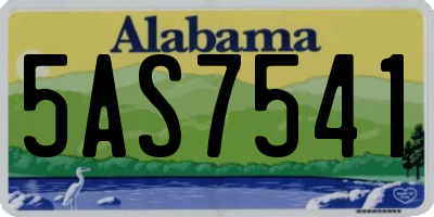 AL license plate 5AS7541