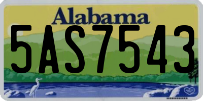 AL license plate 5AS7543