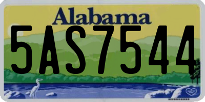 AL license plate 5AS7544