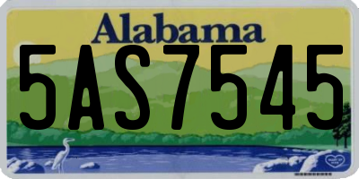 AL license plate 5AS7545