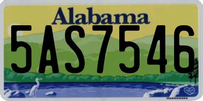 AL license plate 5AS7546