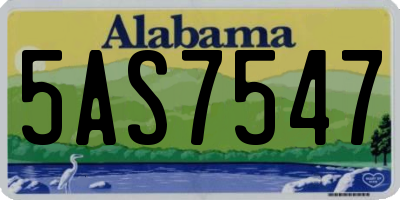 AL license plate 5AS7547