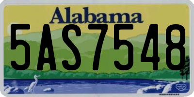 AL license plate 5AS7548