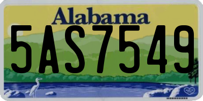 AL license plate 5AS7549