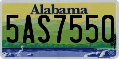 AL license plate 5AS7550