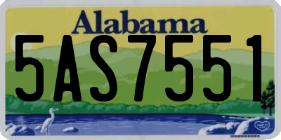 AL license plate 5AS7551