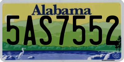 AL license plate 5AS7552