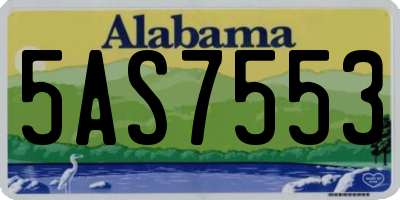 AL license plate 5AS7553