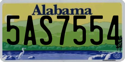 AL license plate 5AS7554
