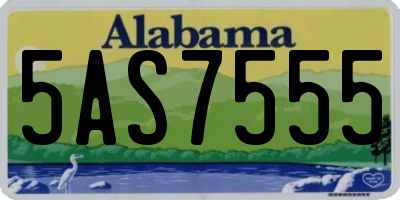 AL license plate 5AS7555