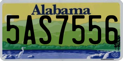 AL license plate 5AS7556