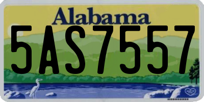 AL license plate 5AS7557